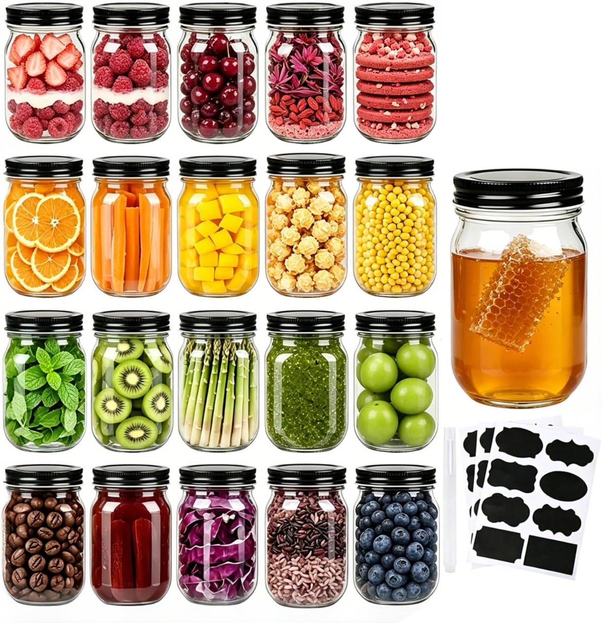 Mason Jar With Black Cover
