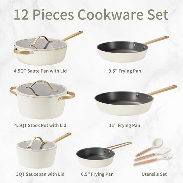 12-Piece Carote Saudi Collection Nonstick Cookware Set