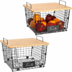 2 Set Stackable Wire Baskets