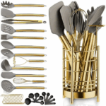38 piece Black And Gold Silicone Kitchen Utensils Set - Image 3
