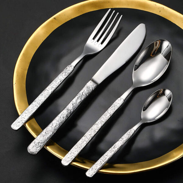 4 Piece Stainless Steel Titanium Plating Silverware Cutlery Set