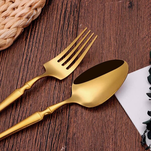 5 Piece Premium Gold Stainless Steel flatware Cutlery Set