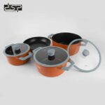 7 Piece Orange Die Cast Iron Cookware set - Image 3