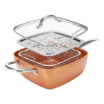 Four piece cooper ceramic frying pan