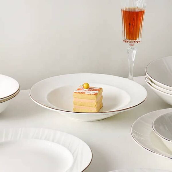 Melody Stripes and Gold Trim Bone China Dinnerware Sets