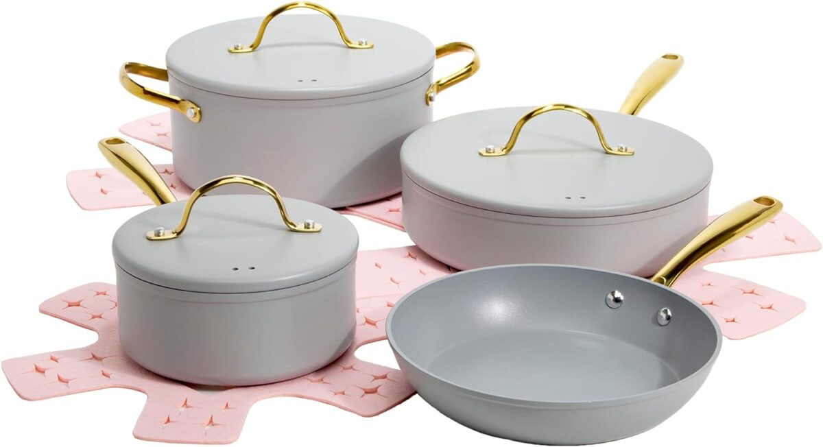 Paris Hilton Iconic Nonstick Pots and Pans Set - Image 1