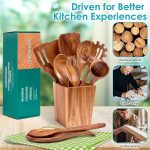 11-Piece Natural Acacia Wooden Cooking Utensils Set 3 - Image 5