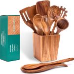 11-Piece Natural Acacia Wooden Cooking Utensils Set 3